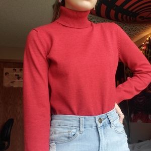 Merona Womens red turtleneck sweater size large